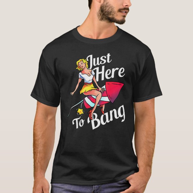 Mens Mens 4. Juli Party Outfit direkt hier T-Shirt (Vorderseite)