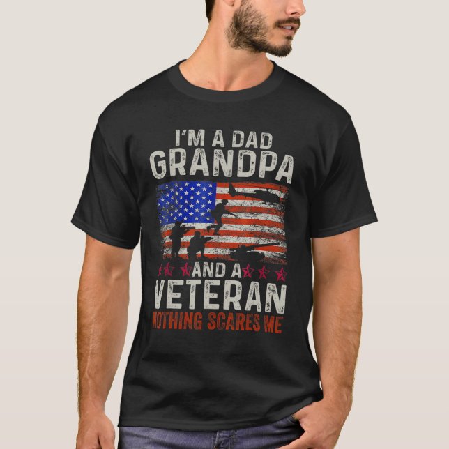 Mens Mens Retro Ich bin Vater Opa und Veteran T-Shirt (Vorderseite)
