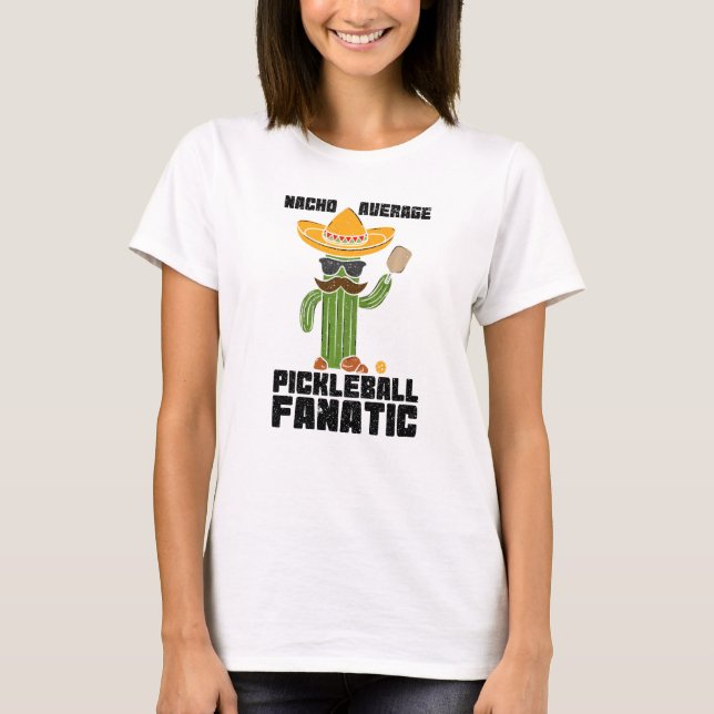 Mens mexikanische Nacho Average Pickleball Fanatic T-Shirt (Vorderseite)