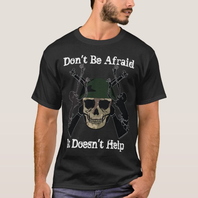 Mens Military Skull & Zombies Horror T-Shirt (Vorderseite)