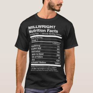 Mens Millwright Nutrition Facts Funny T-Shirt
