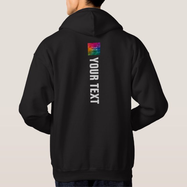 Mens Modern Back Side Print Template Schwarz Hoodie (Rückseite)