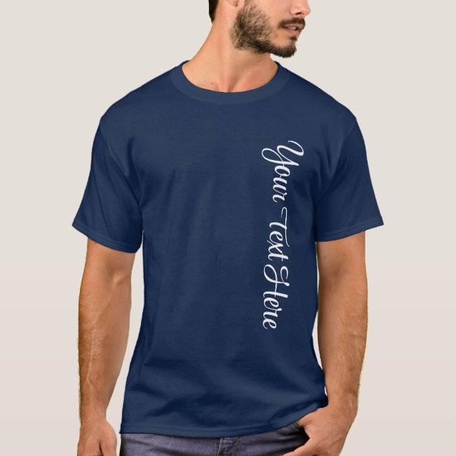 Mens Modern Big Schriftart Handwriting Script T-Shirt (Vorderseite)