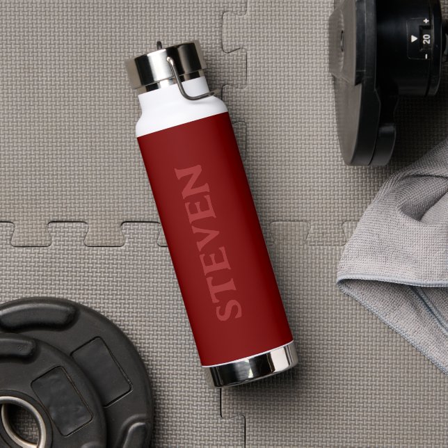 Mens Modern Burgundy Personalisiert Gym Trinkflasche (Fitnessstudio)