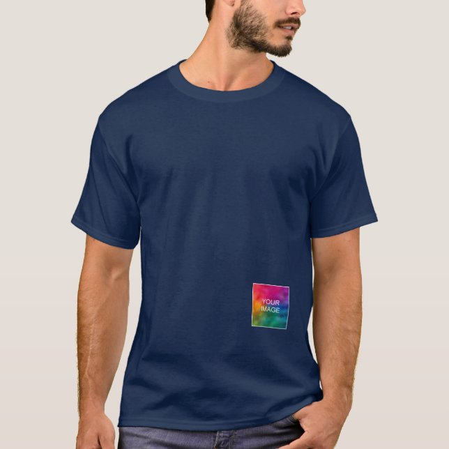 Mens Modern Side Print Add Image Logo T-Shirt (Vorderseite)
