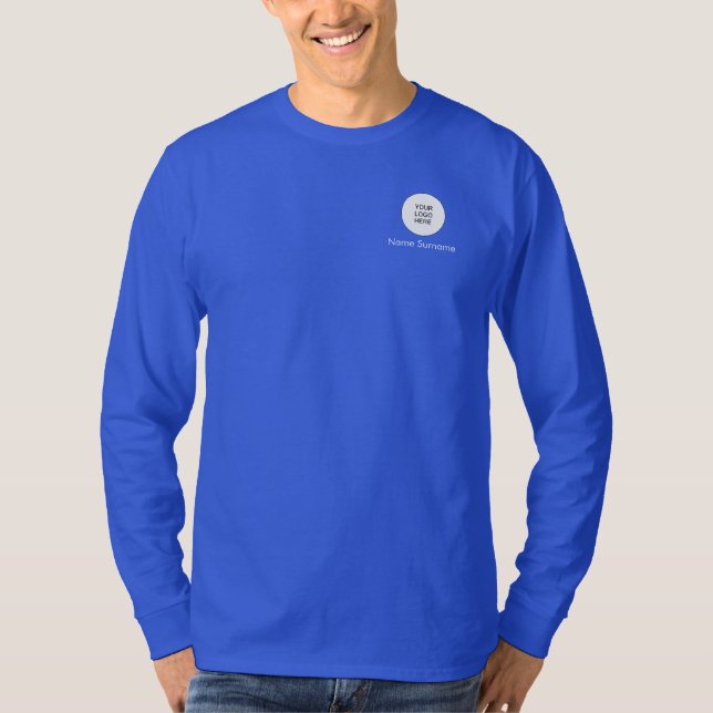 Mens Modern Tee Shirts Deep Royal Blue Add Logo (Vorderseite)