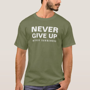 Mens Moderne elegante Erschöpfung Grün geben nie a T-Shirt