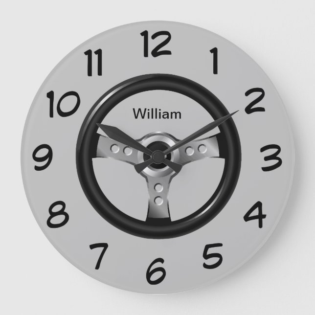 Mens Monogram Man Cave Wall Decor Große Wanduhr (Vorderseite)