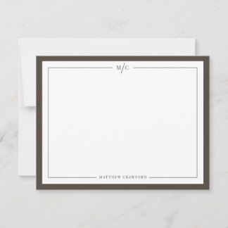 Mens Monogram Mitteilungskarte
