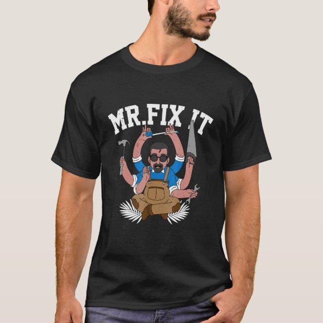 Mens Mr Fix It Graphic Craftsman Working Crafting  T-Shirt (Vorderseite)
