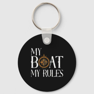 Mens My Boat My Rules Schiffskapitän Nautica Schlüsselanhänger