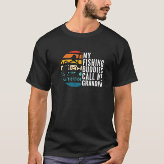 Mens My Fishing Buddies Call Me Grandpa Fisherman  T-Shirt
