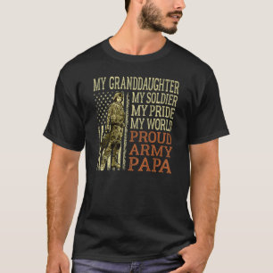 Mens my Grandtochter My Soldier Hero Proud Army P T-Shirt