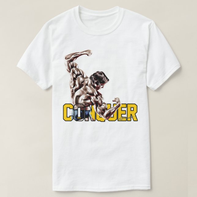 Mens My Lieblings Arnold Schwarzenegger Conquer Bl T-Shirt (Design vorne)