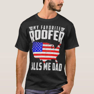 Mens My Lieblings-Roofer nennt Me Vater USA Flag F T-Shirt