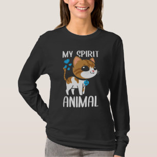 Mens My Spirit Animal Cat I Liebe Vater Herzchen V T-Shirt