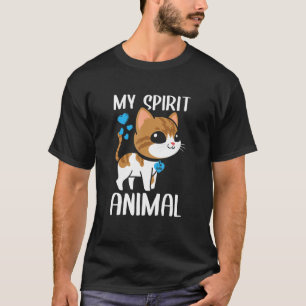 Mens My Spirit Animal Cat I Liebe Vater Herzchen V T-Shirt