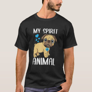 Mens My Spirit Animal Mops Hund I Liebe Vater Herz T-Shirt