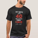 Mens My Wife Turns 40 And I Am Proudest Husban T-Shirt<br><div class="desc">Funny gift for 40 year old man. Funny birthday 40 men outfit for men turning 40. Funny saying for 40th birthday for men and women. Great birthday gift idea for 40th birthday for men and women. Funny men's 40th birthday gift ideas. 40 Year old Gag Ohrfeigen for men, who celebrate...</div>