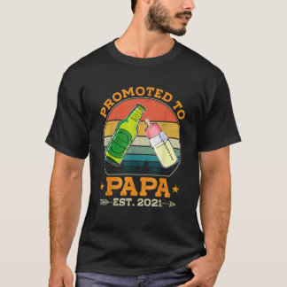 Mens nach Papa 2021 befördert für Erstväter T-Shirt