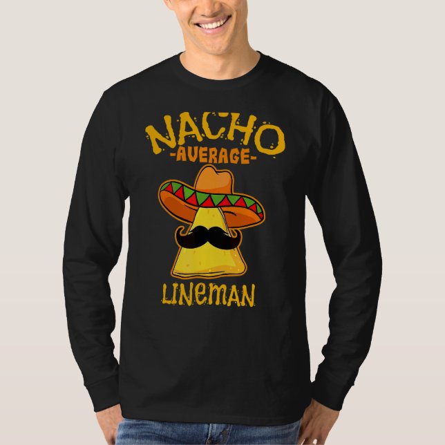 Mens Nacho Average Lineman De Mayo mexikanische Va T-Shirt (Vorderseite)