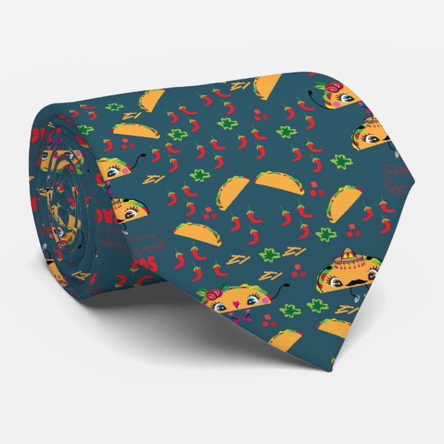 Mens neck Happy Dance für Tacos Krawatte (Gerollt)