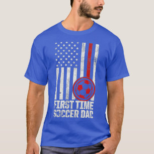 Mens neuer erster Vater zum Fußball lernen T-Shirt