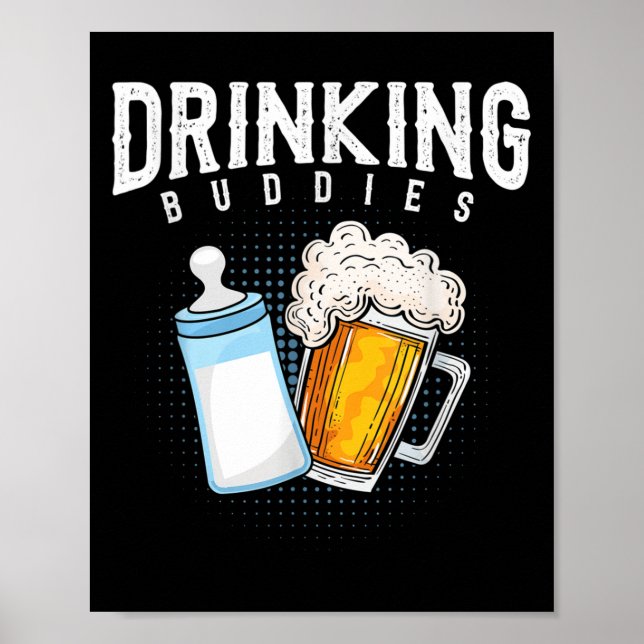 Mens New Dad Beer And Milk Joke  Poster (Vorne)