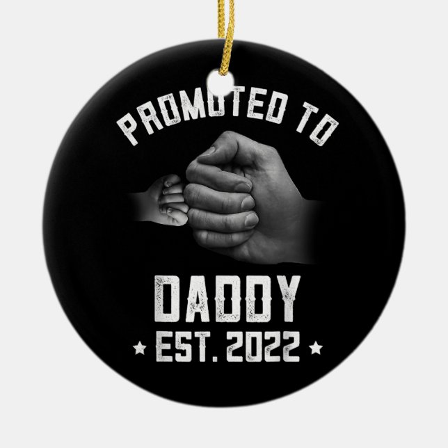 Mens New Dad Fun Pregnancy Announcement Promoted Keramik Ornament (Vorne)