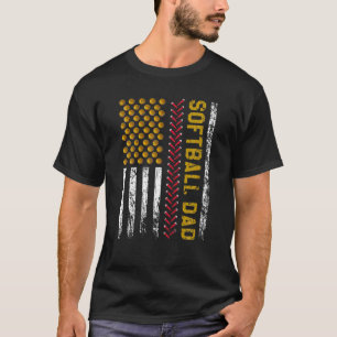 Mens New First Vater Softball Vater American Flag T-Shirt