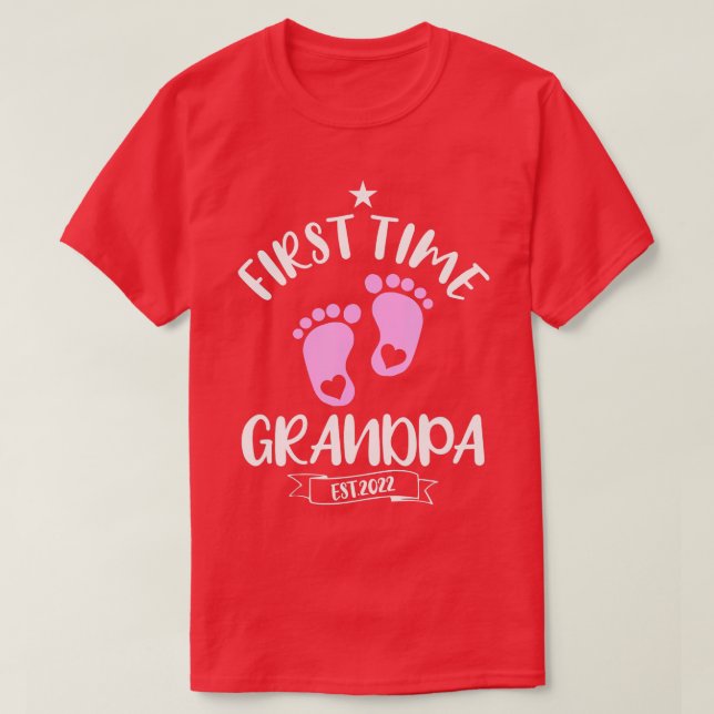 Mens Niedlich erste Opa 2022 zum Gran befördert T-Shirt (Design vorne)