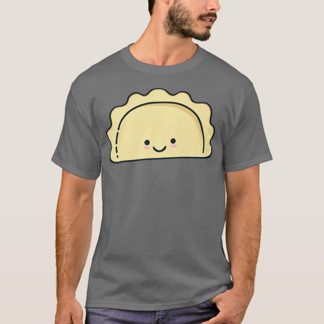Mens Niedlich Kawaii Pierogi Polnische Lebensmitte T-Shirt (Vorderseite)
