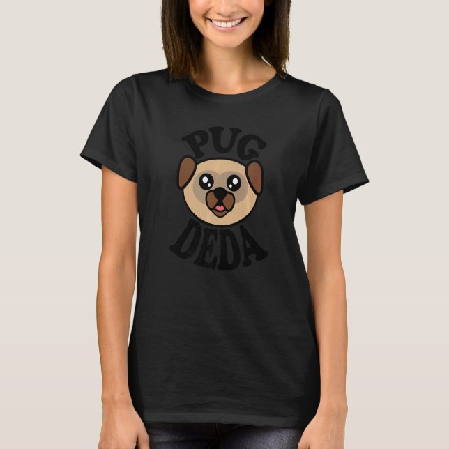 Mens Niedlich Mops Mops Deda T-Shirt (Vorderseite)