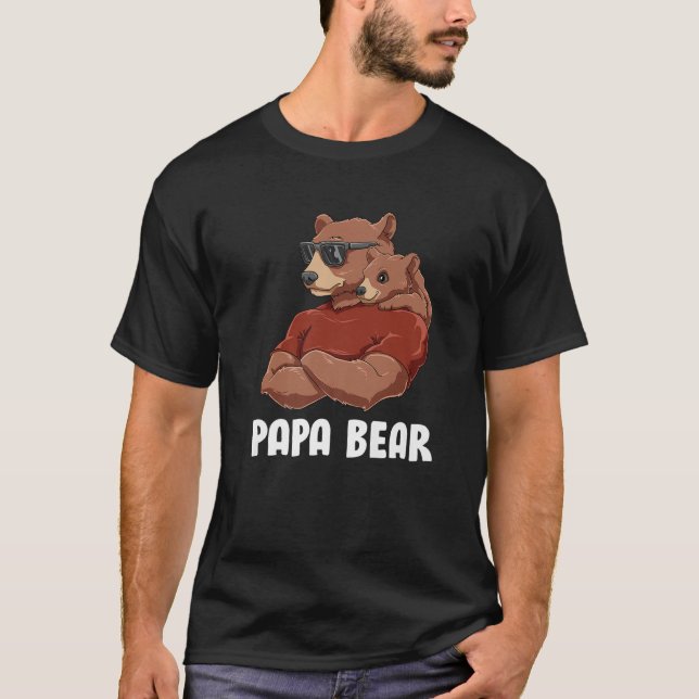 Mens Niedlich Papa Bear - Vater Kinder Tochter Soh T-Shirt (Vorderseite)