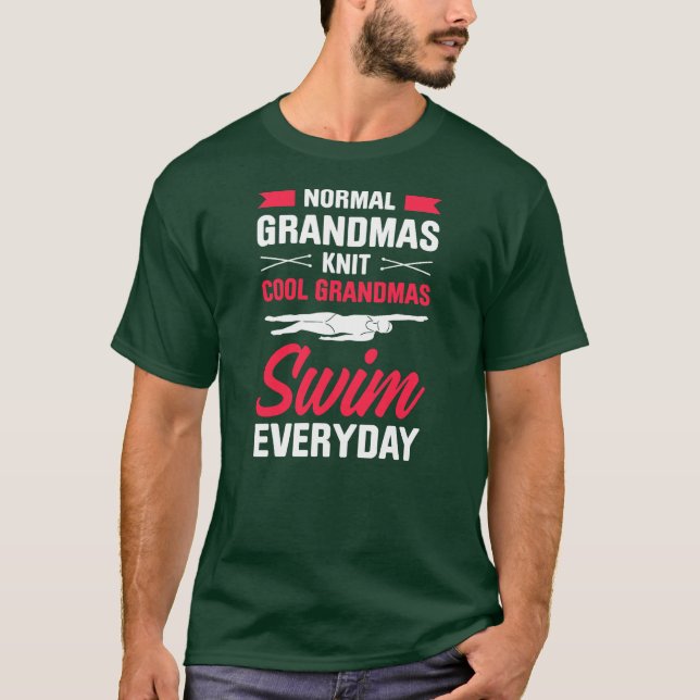 Mens Normal Grandmas Strick Cool Grandmas Swim T-Shirt (Vorderseite)