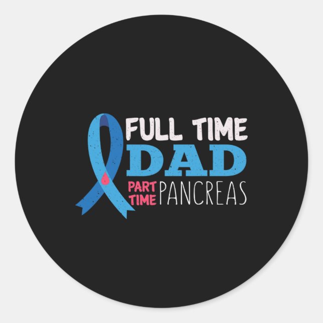 Mens November T1D Full Time Vater Teilzeit Pankrea Runder Aufkleber (Vorderseite)