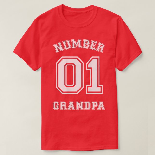 Mens Nummer 1 GRANDPA Sports Jersey Style T-Shirt (Design vorne)