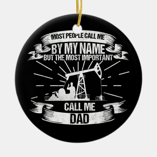 Mens Oilfield Worker Vater Roughneck Keramik Ornament (Vorne)
