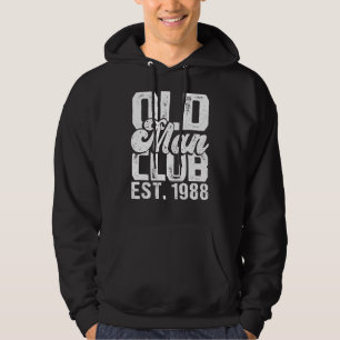 Mens Old Man Club Est 1988 Senior Citizen Spaß Hoodie