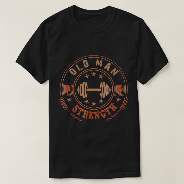 Mens Old Man Strength Gym Shirt T - Shirt Vater D (Design vorne)