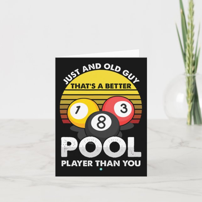 Mens Old Typ Pool Player - Funny Billiards - Gesch Karte (Vorderseite)