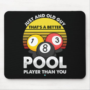 Mens Old Typ Pool Player - Funny Billiards - Gesch Mousepad