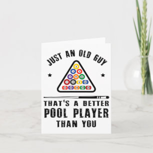 Mens Old Typ Pool Player Geschenk für ältere Billa Karte