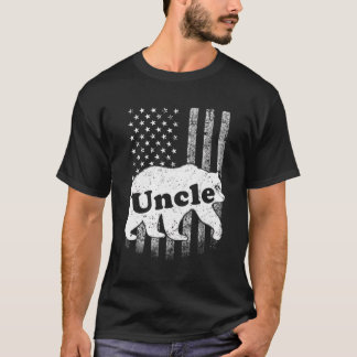 Mens Oncle Bear Camouflage US American Flag Gesche T-Shirt