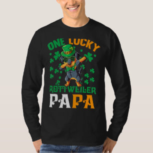 Mens One Lucky Dog Papa Funny Rottweiler Vater St T-Shirt