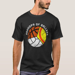 Mens Opa Ballers Funny Softball Volleyball T-Shirt