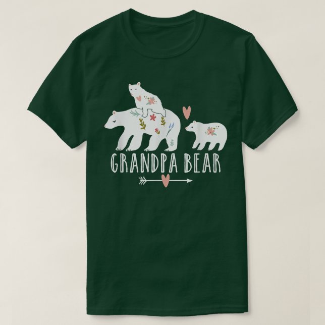 Mens Opa Bär 2 Kinder Twin Cubs, Cool Opa B T-Shirt (Design vorne)