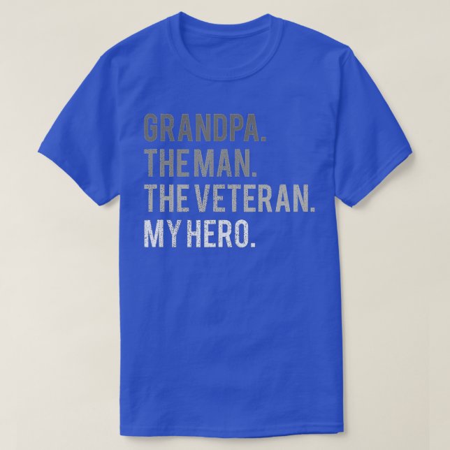 Mens Opa Der Mann, der Veteran meines Helden Vater T-Shirt (Design vorne)