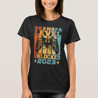 Mens Opa Level Uncked 2023 Baby Ankündigung T-Shirt