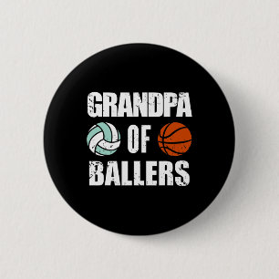 Mens Opa of Byllers Fun Volleybyll Bysketbyll Button